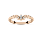 Adelle 1/2 ctw Marquise and Round LGD Scroll Curved Band - 14K Rose Gold