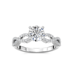 Ayla LGD Infinity Side Stone Engagement Ring - 14K White Gold