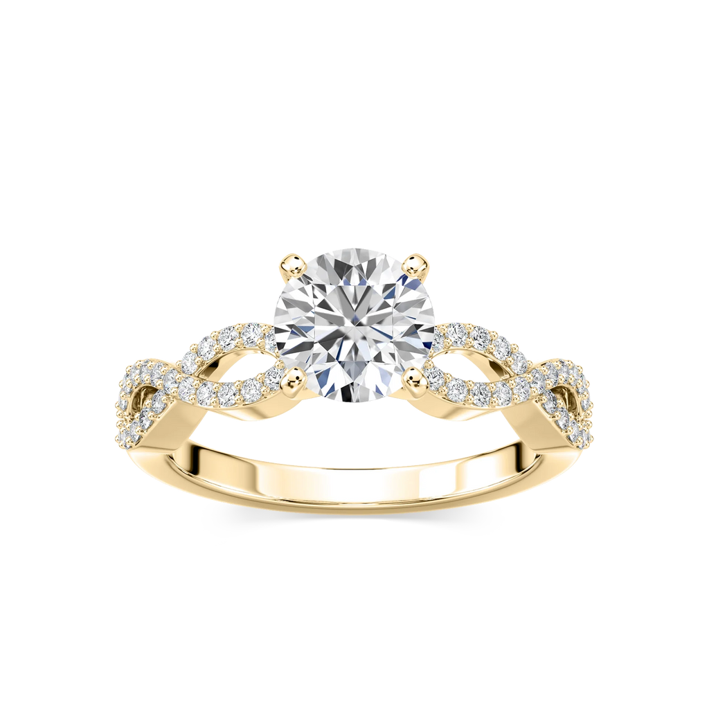Ayla LGD Infinity Side Stone Engagement Ring - 18K Yellow Gold
