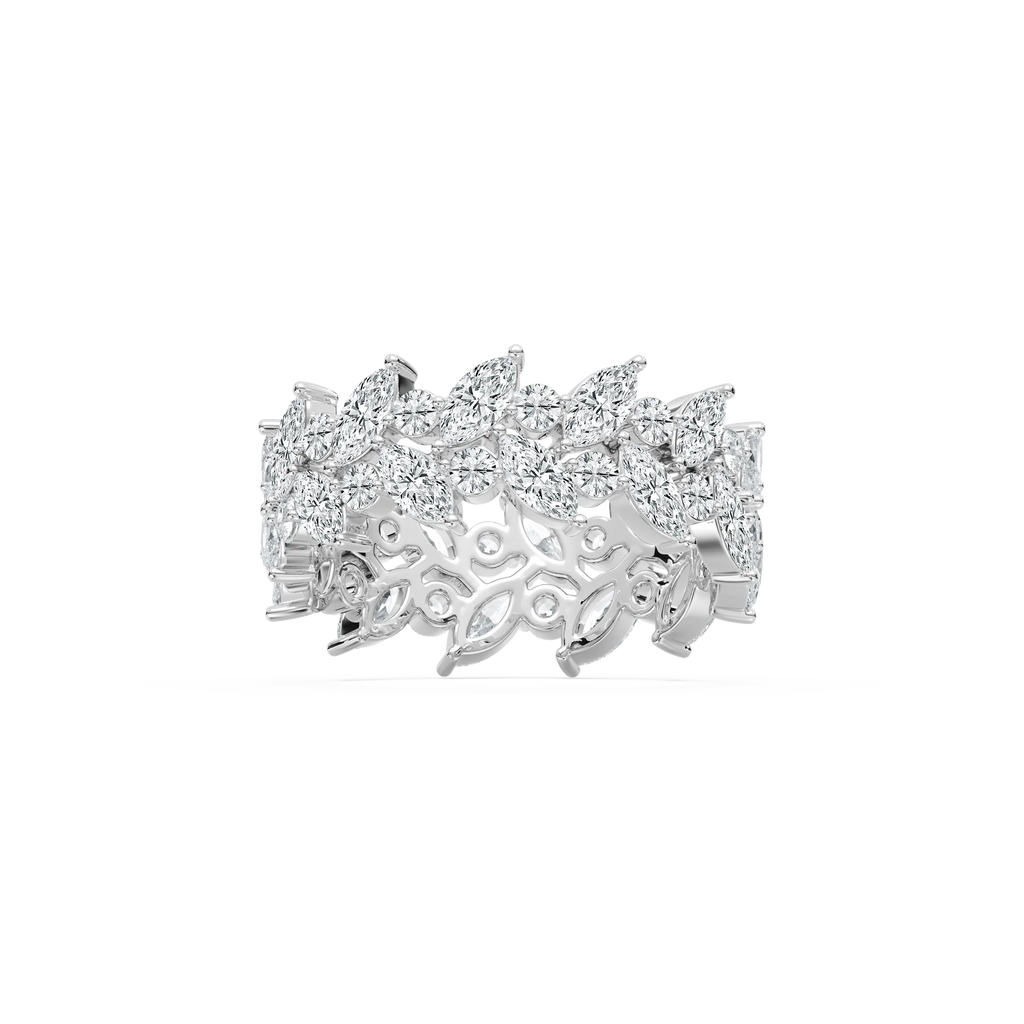 Ida 3 ¼ ctw Marquise and Round LGD Alternating Eternity Band - 14K White Gold