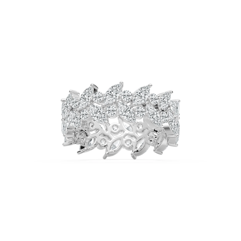 Ida 3 ¼ ctw Marquise and Round LGD Alternating Eternity Band - 14K White Gold