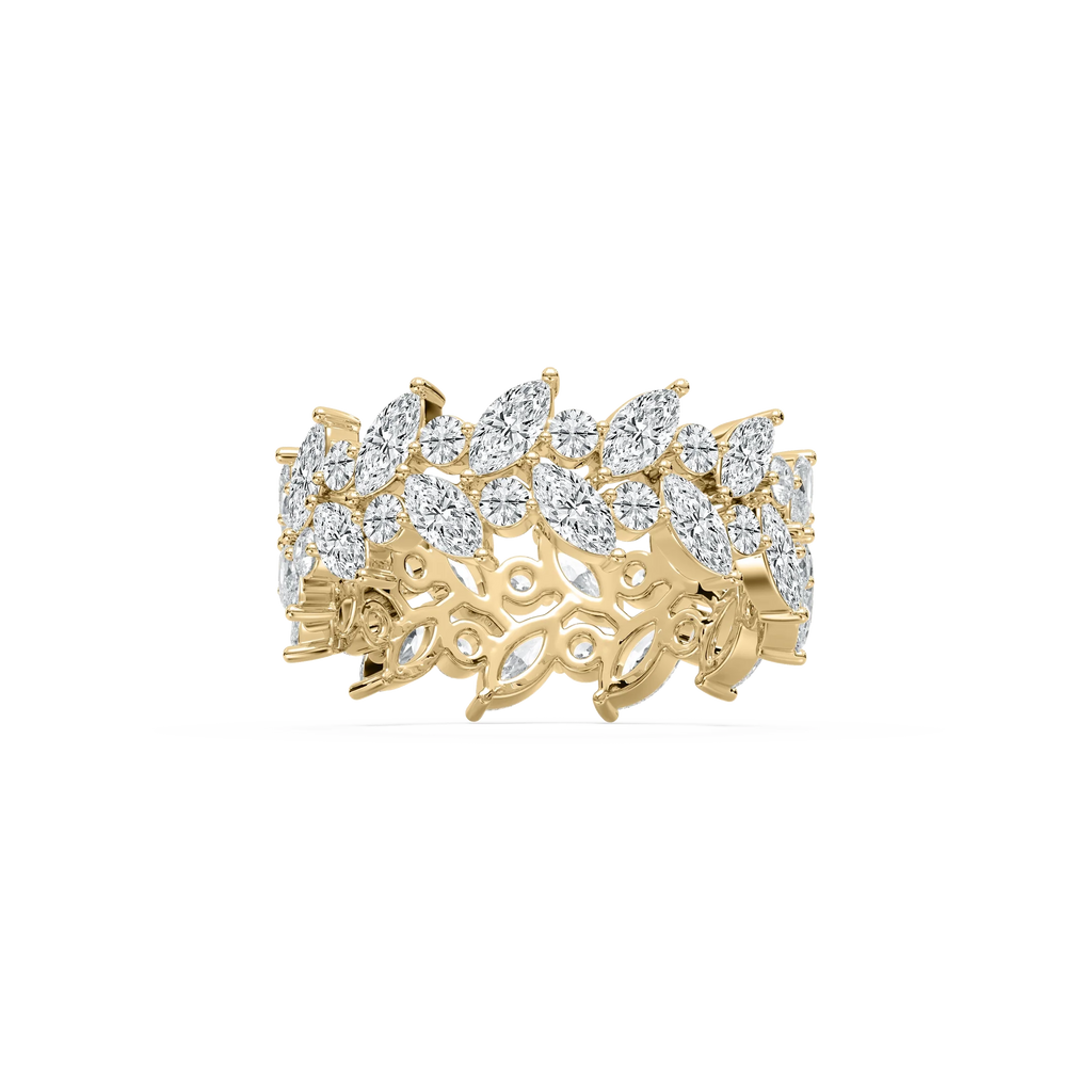 Ida 3 ¼ ctw Marquise and Round LGD Alternating Eternity Band - 14K Yellow Gold