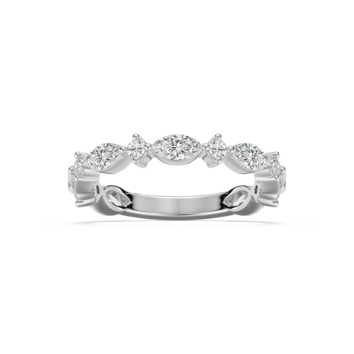 Lyla 1 ⅙ ctw Marquise and Round LGD Shared Prong Wedding Band