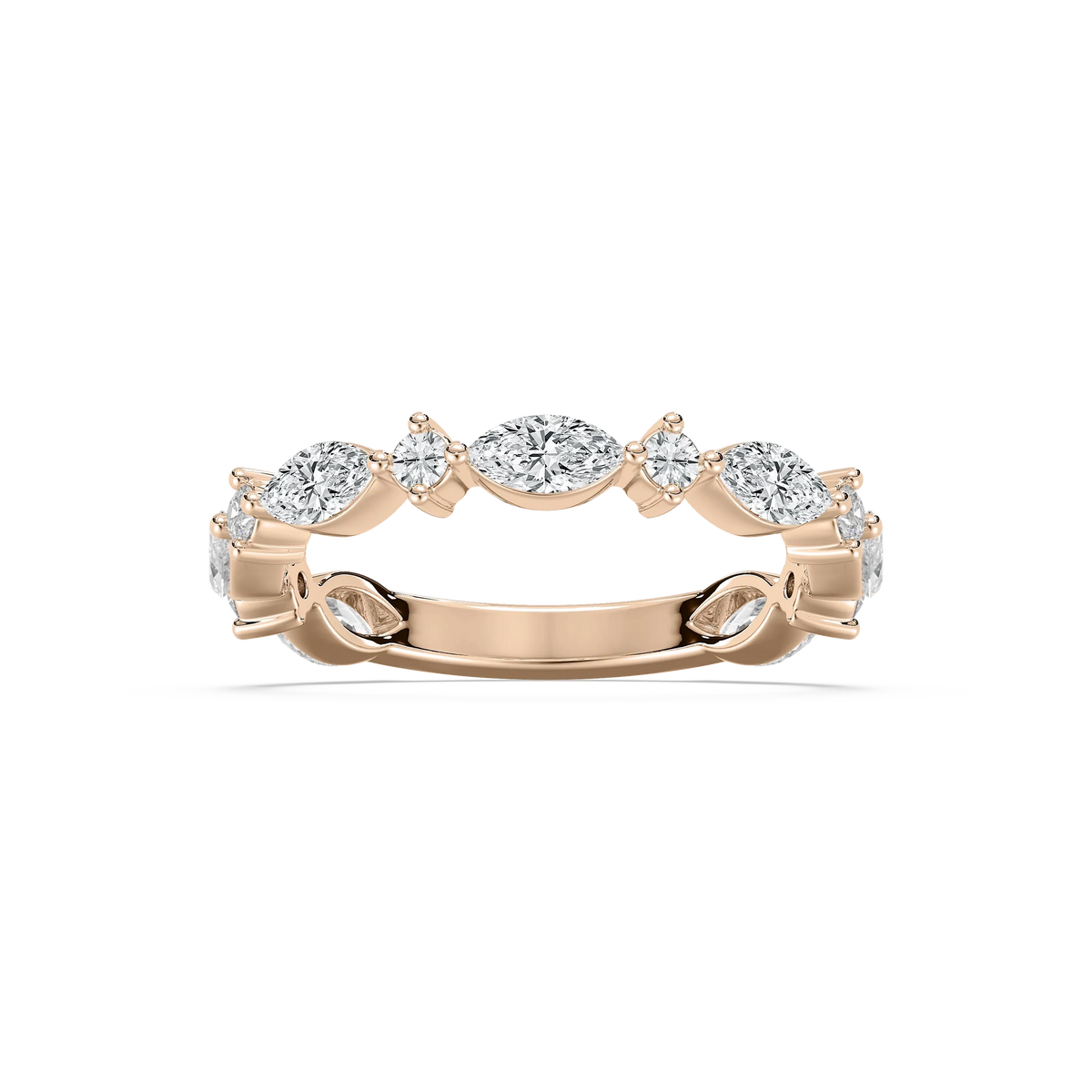 Lyla 1 ⅙ ctw Marquise and Round LGD Shared Prong Wedding Band