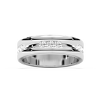 Elliott 5/8 ctw Round LGD 6.80mm Channel Mens Wedding Band - 14K White Gold
