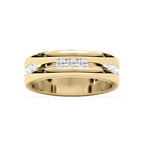 Elliott 5/8 ctw Round LGD 6.80mm Channel Mens Wedding Band - 14K Yellow Gold