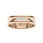 Elliott 5/8 ctw Round LGD 6.80mm Channel Mens Wedding Band - 14K Rose Gold