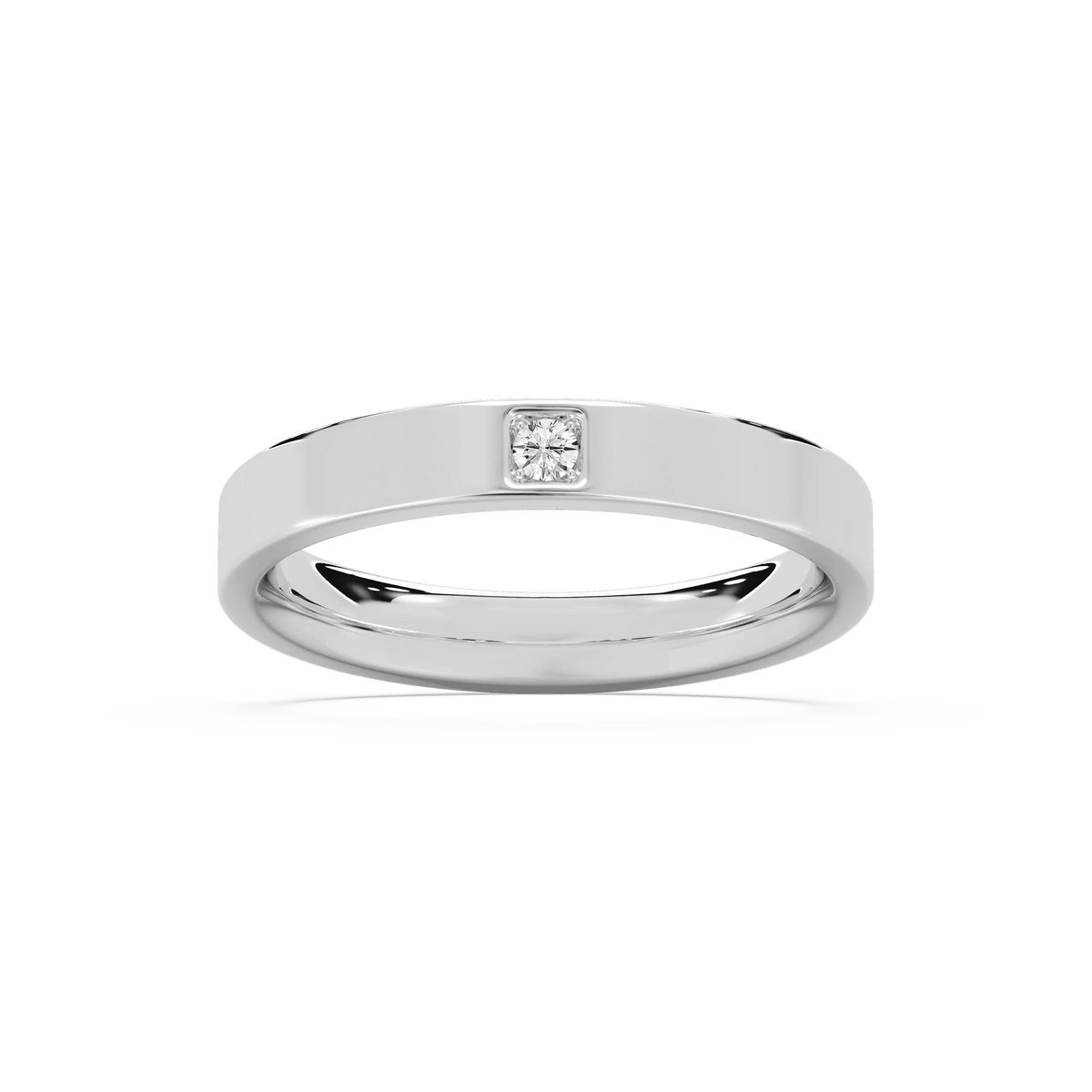 Alyssa Round LGD Prong Set Stackable Band - 14K White Gold