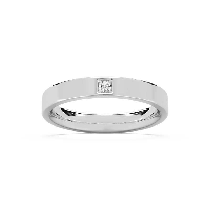 Alyssa Round LGD Prong Set Stackable Band - 14K White Gold