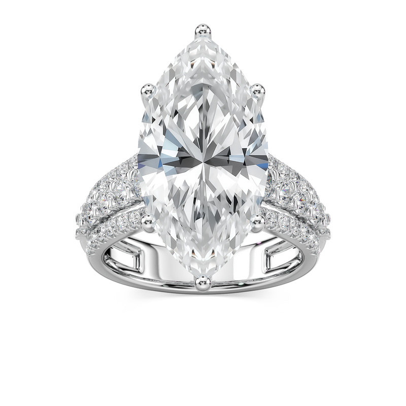 Amanda 11 ¼ ctw Marquise LGD Triple Row Side Stone Engagement Ring - Signature Collection