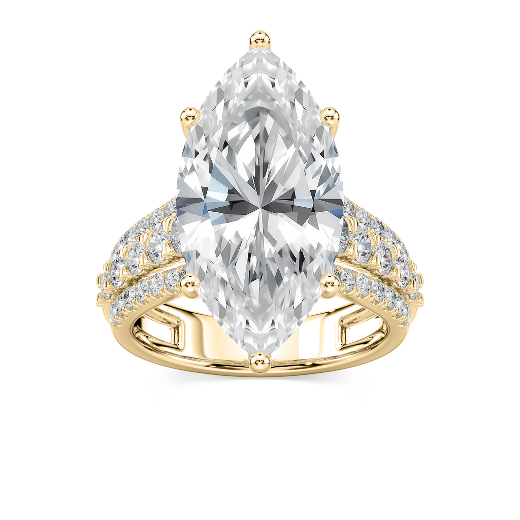 Amanda 11 ¼ ctw Marquise LGD Triple Row Side Stone Engagement Ring - Signature Collection