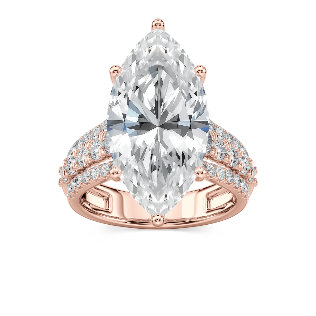 Amanda 11 ¼ ctw Marquise LGD Triple Row Side Stone Engagement Ring - Signature Collection