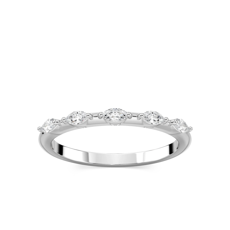 Amelie 1/5 ctw Marquise LGD Station Anniversary Band - 14K White Gold