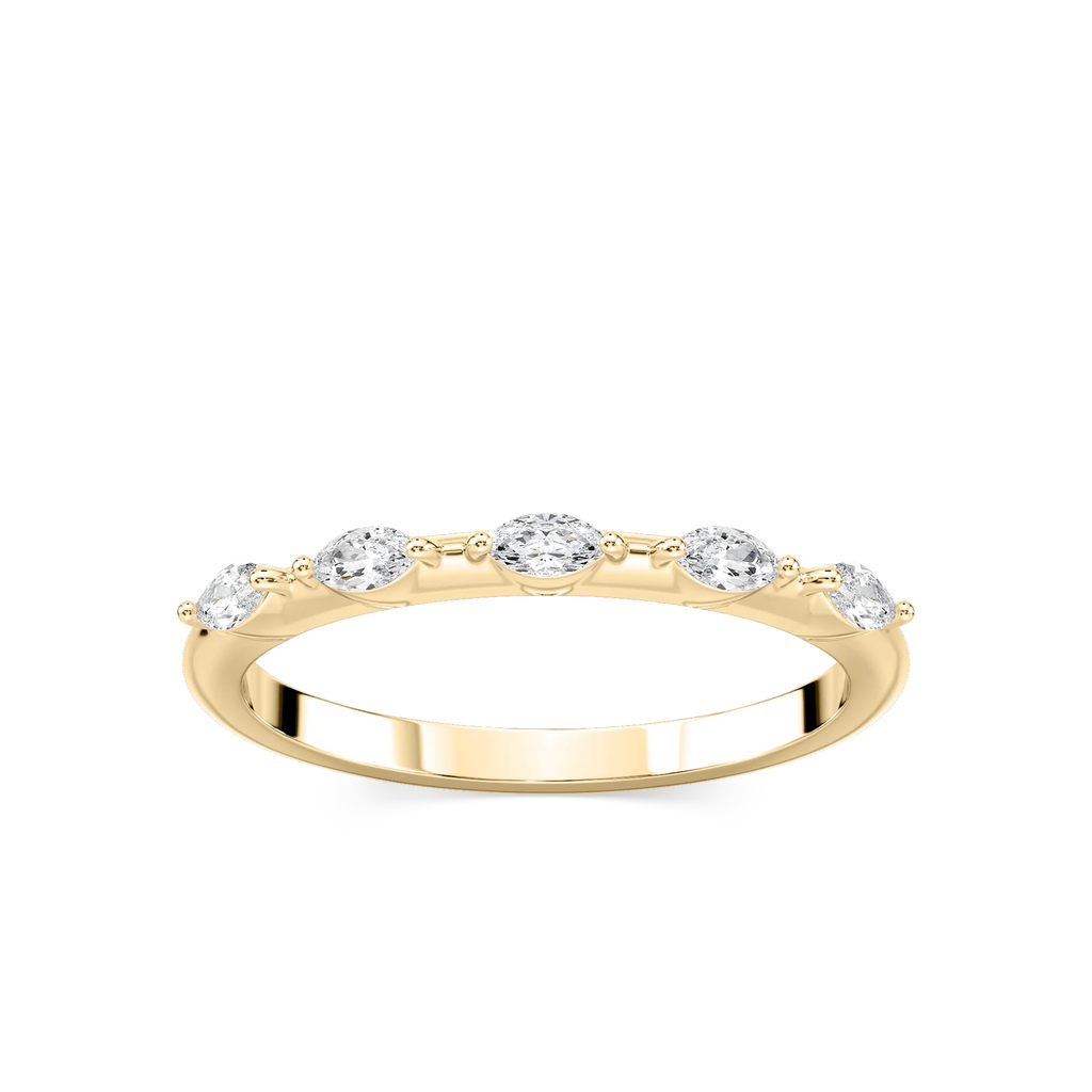 Amelie 1/5 ctw Marquise LGD Station Anniversary Band - 14K Yellow Gold