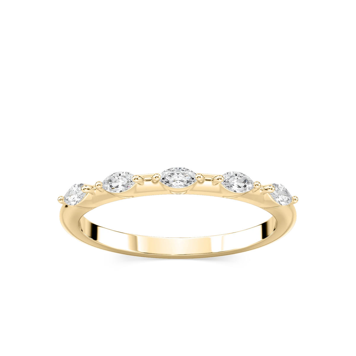 Amelie 1/5 ctw Marquise LGD Station Anniversary Band - 14K Yellow Gold
