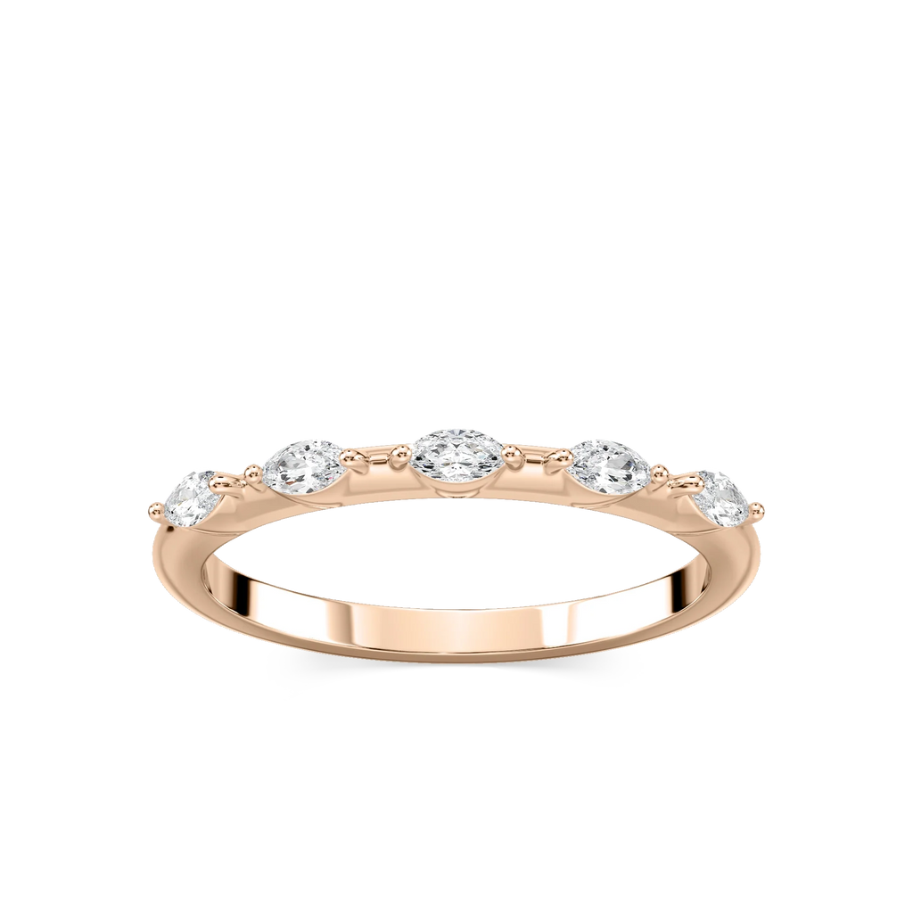 Amelie 1/5 ctw Marquise LGD Station Anniversary Band - 14K Rose Gold