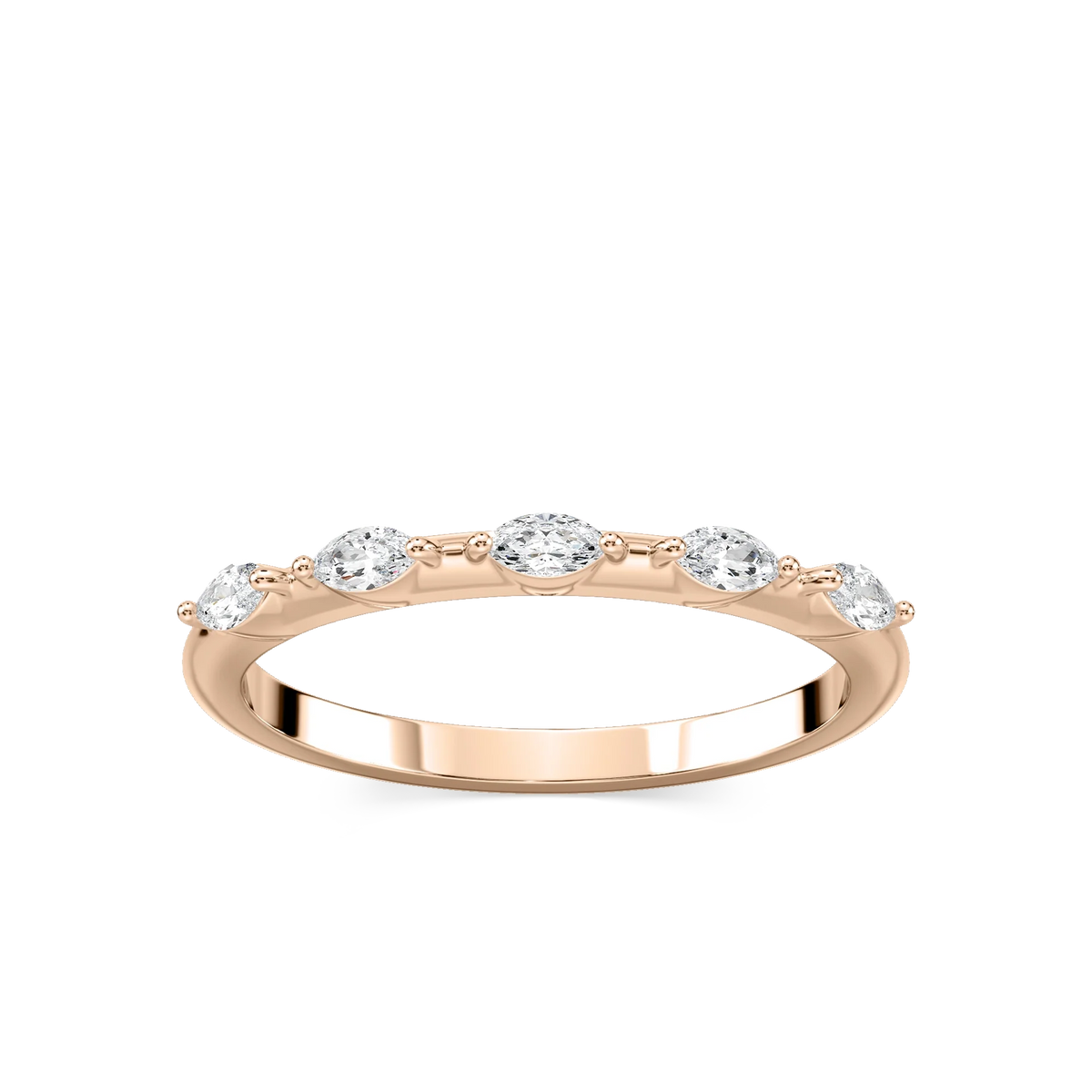 Amelie 1/5 ctw Marquise LGD Station Anniversary Band - 14K Rose Gold
