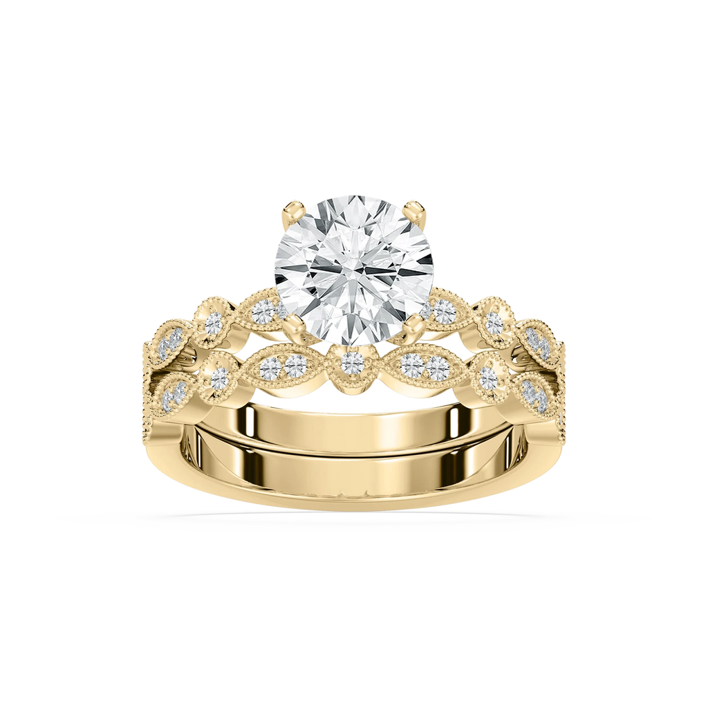 Victoria LGD Vintage Milgrain Wedding Set