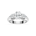 Anaiah 3 ctw Round LGD Pear Duo Three Stone Engagement Ring - 14K White Gold / F-VS2