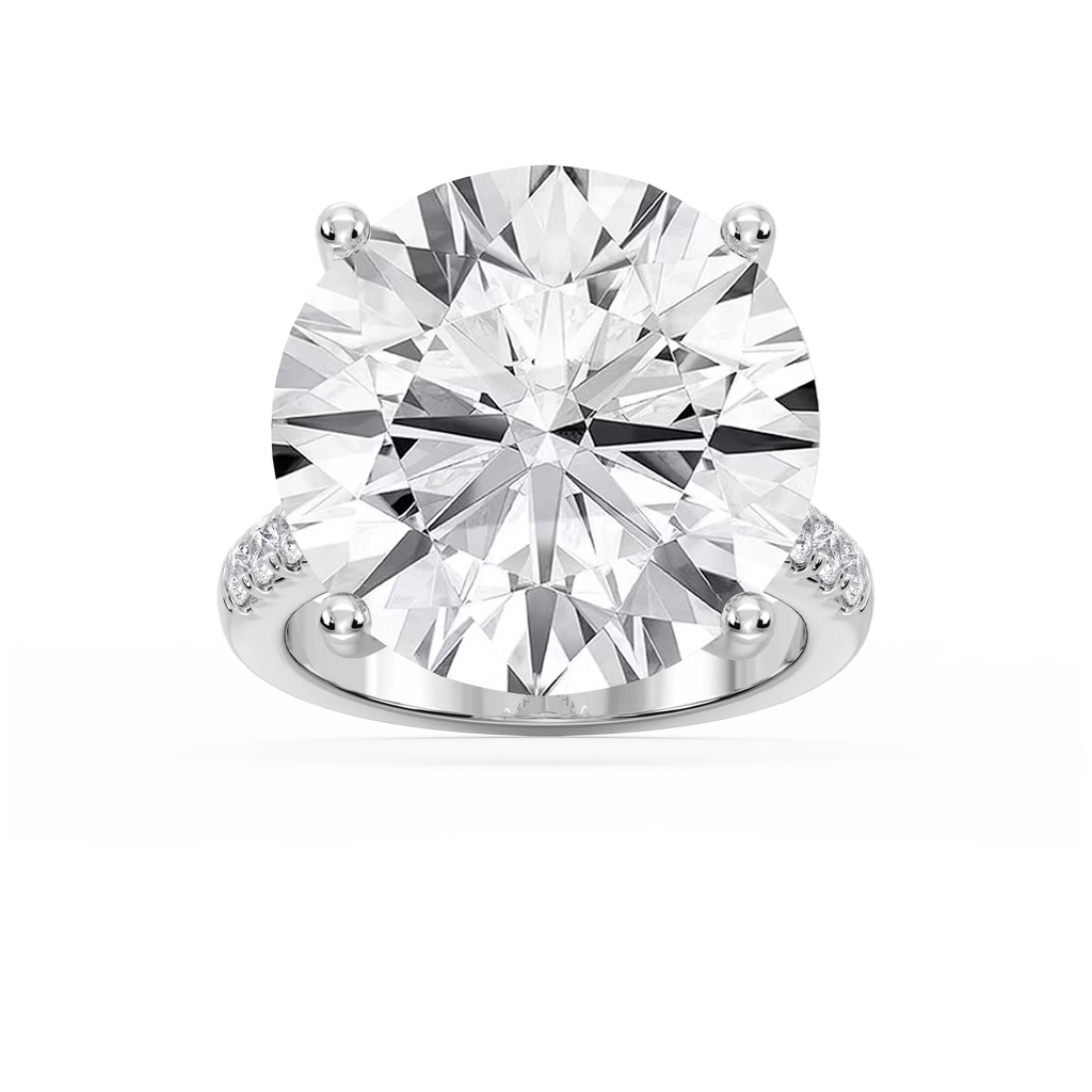 Anastasia 23 ¾ ctw Round LGD Hidden Halo Engagement Ring - Signature Collection - 18K White Gold