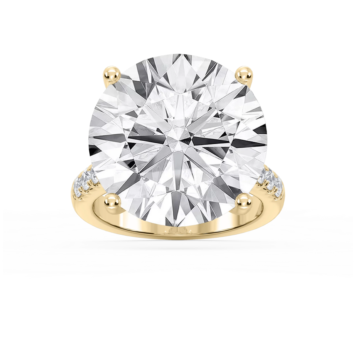 Anastasia 23 ¾ ctw Round LGD Hidden Halo Engagement Ring - Signature Collection - 18K Yellow Gold