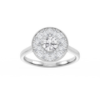 Annika 1 ctw Round and Marquise LGD Multi Shape Halo Vintage Promise Ring - 14K White Gold