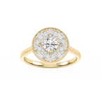 Annika 1 ctw Round and Marquise LGD Multi Shape Halo Vintage Promise Ring - 14K Yellow Gold