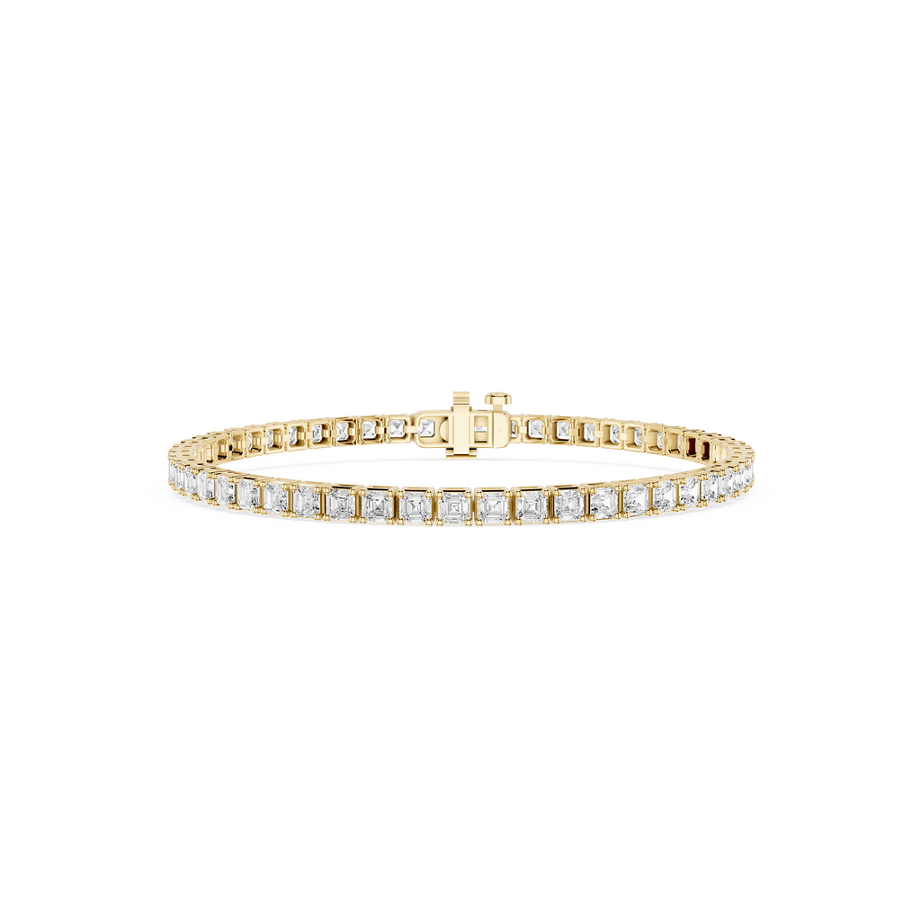 Asscher LGD Four Prong Tennis Bracelet - 7 Inches