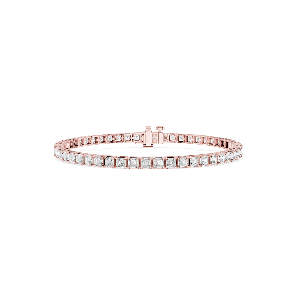 Asscher LGD Four Prong Tennis Bracelet - 7 Inches