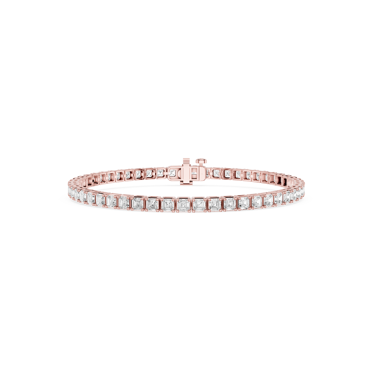 Asscher LGD Four Prong Tennis Bracelet - 7 Inches