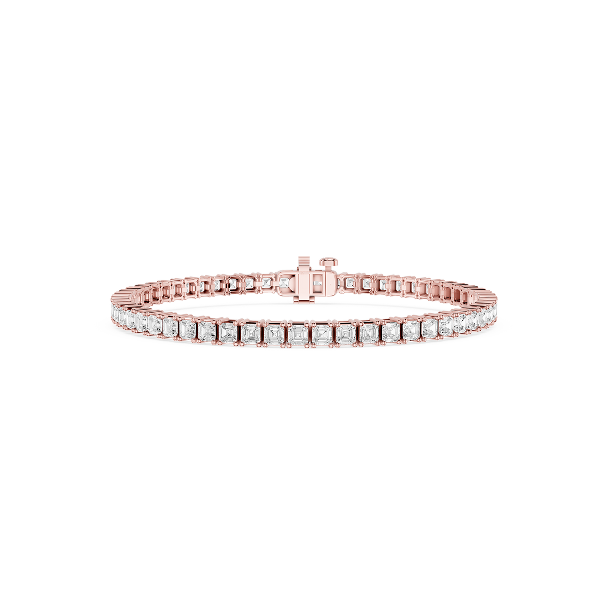 Asscher LGD Four Prong Tennis Bracelet - 7 Inches