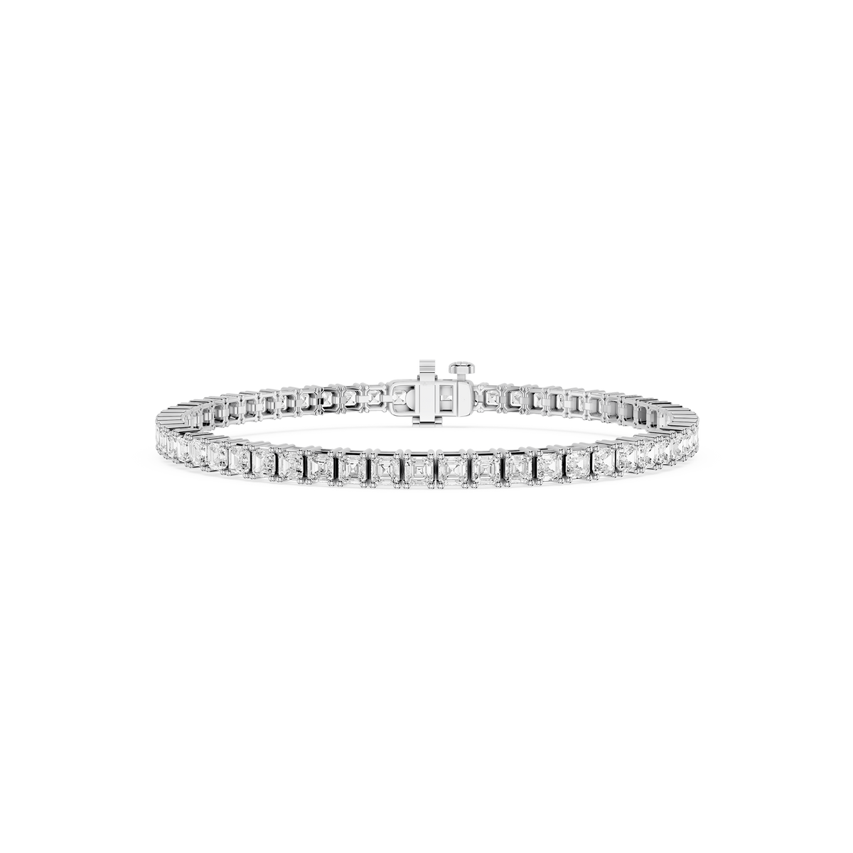 Asscher LGD Four Prong Tennis Bracelet - 7 Inches