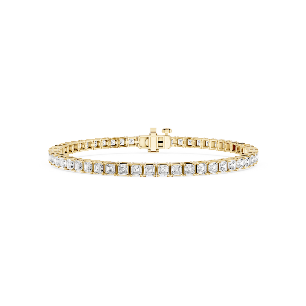 Asscher LGD Four Prong Tennis Bracelet - 7 Inches