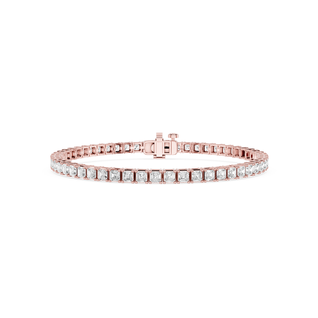 Asscher LGD Four Prong Tennis Bracelet - 7 Inches