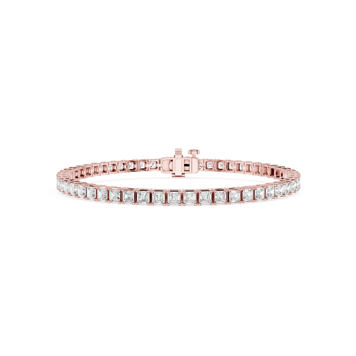 Asscher LGD Four Prong Tennis Bracelet - 7 Inches