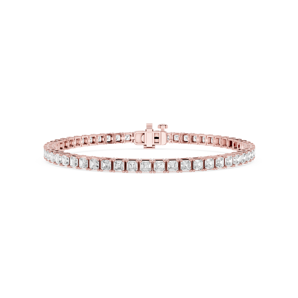Asscher LGD Four Prong Tennis Bracelet - 7 Inches