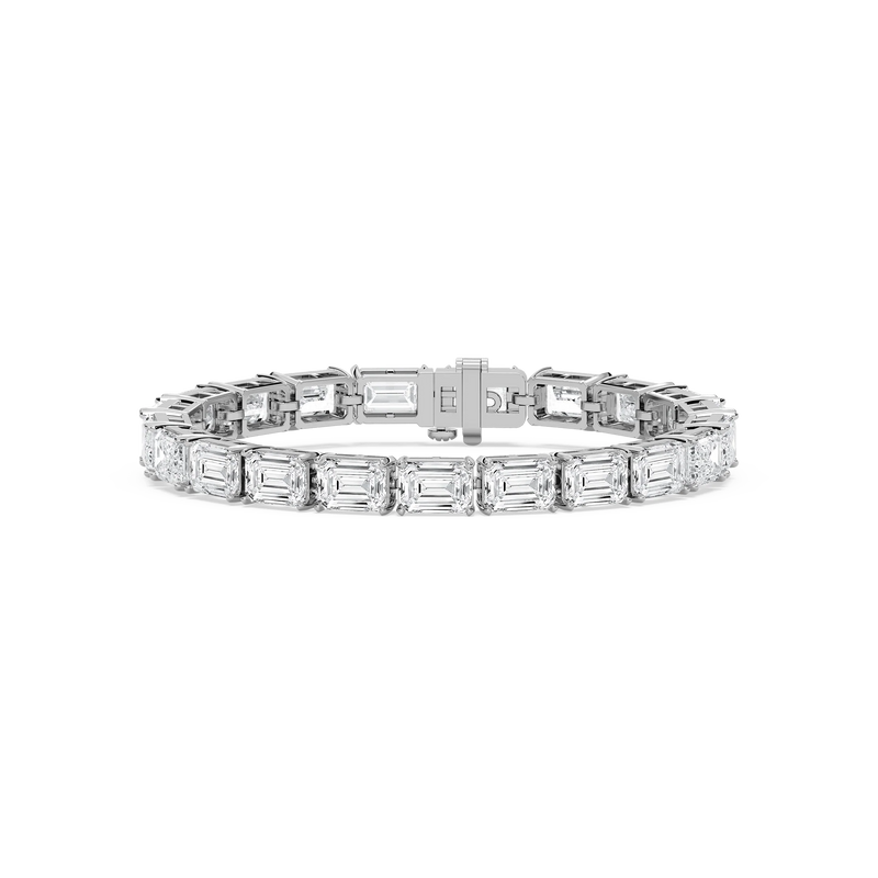 40 ctw Emerald LGD East West Tennis Bracelet  - 7 Inches - Signature Collection