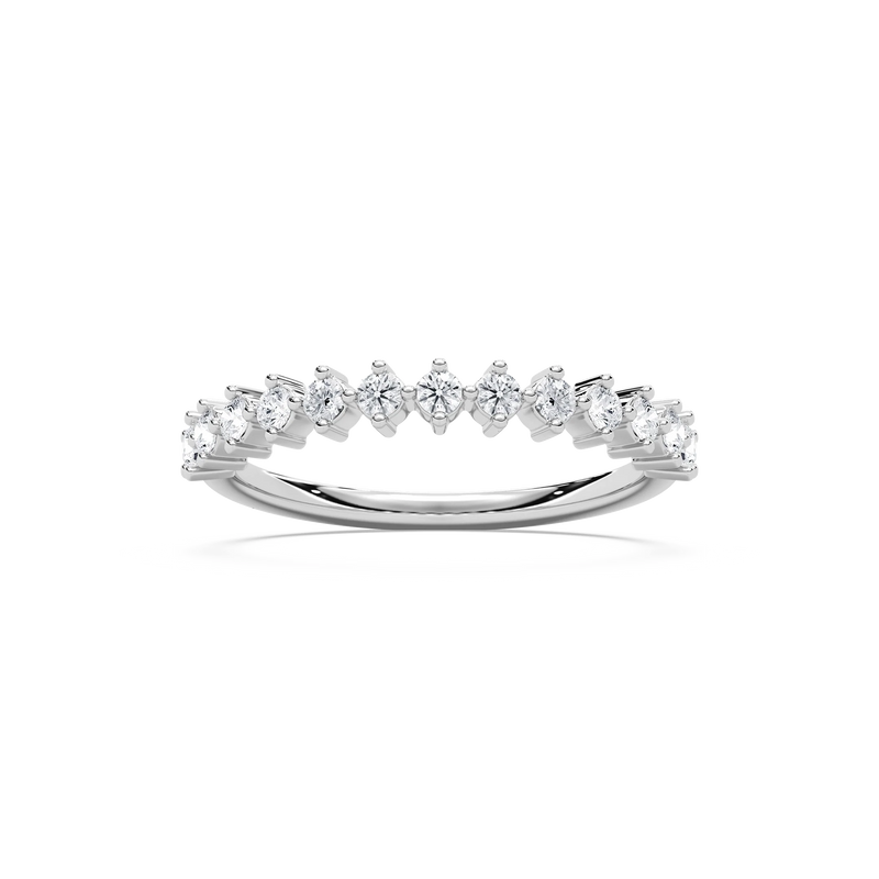 Astrid 2/5 ctw Round LGD Shared Prong Wedding Band - 14K White Gold