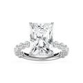 Aubrey 7 ctw Radiant LGD Single Shared Prong Hidden Halo Engagement Ring - 14K White Gold