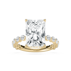 Aubrey 7 ctw Radiant LGD Single Shared Prong Hidden Halo Engagement Ring - 14K Yellow Gold