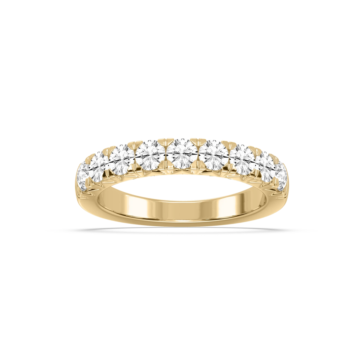 August 1 ctw Round LGD French Pave Anniversary Band