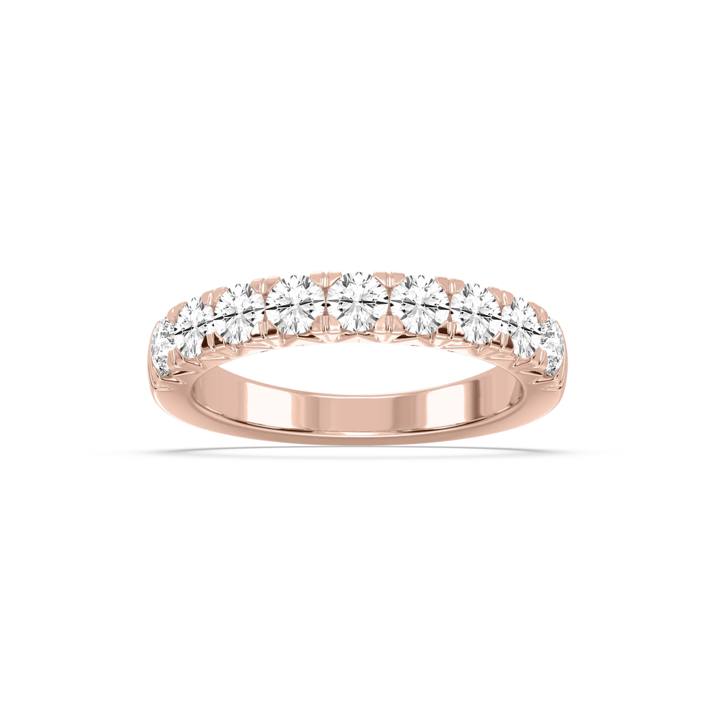 August 1 ctw Round LGD French Pave Anniversary Band