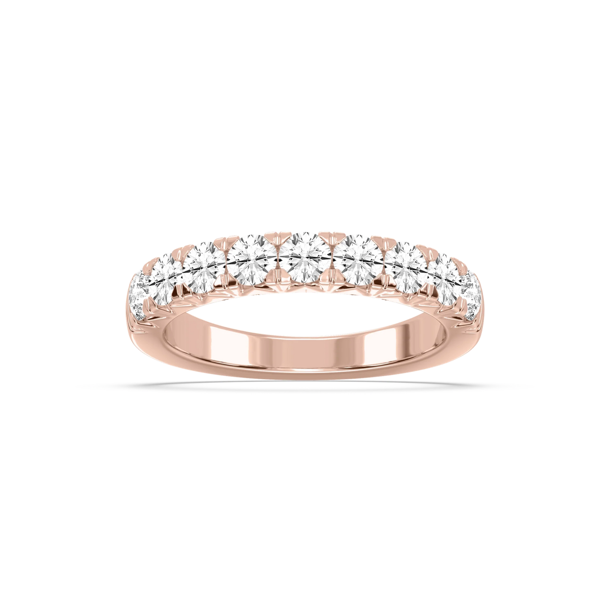 August 1 ctw Round LGD French Pave Anniversary Band