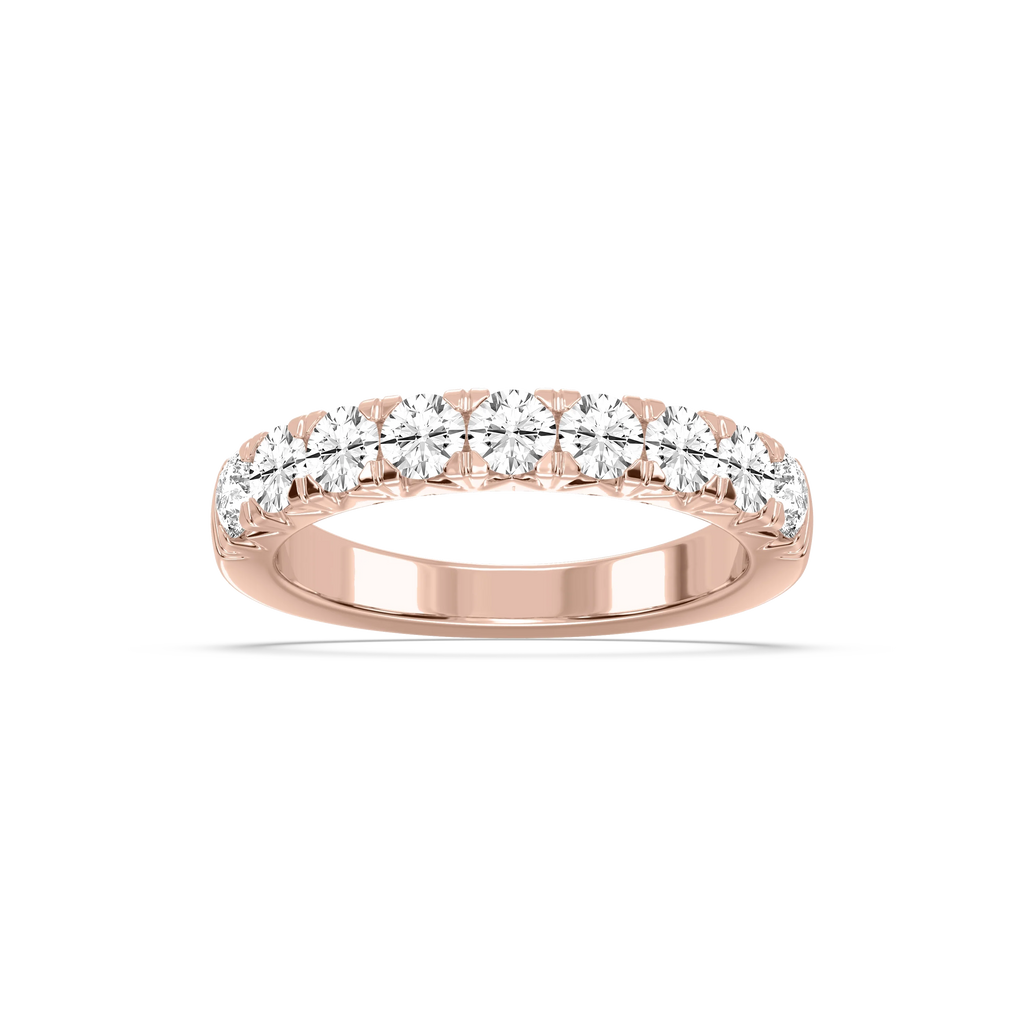 August 1 ctw Round LGD French Pave Anniversary Band