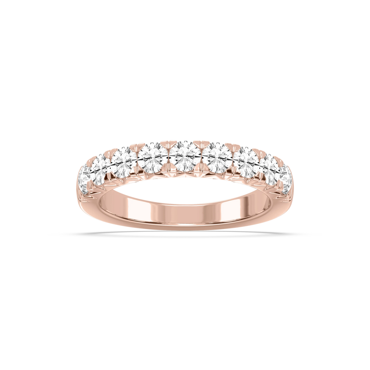 August 1 ctw Round LGD French Pave Anniversary Band