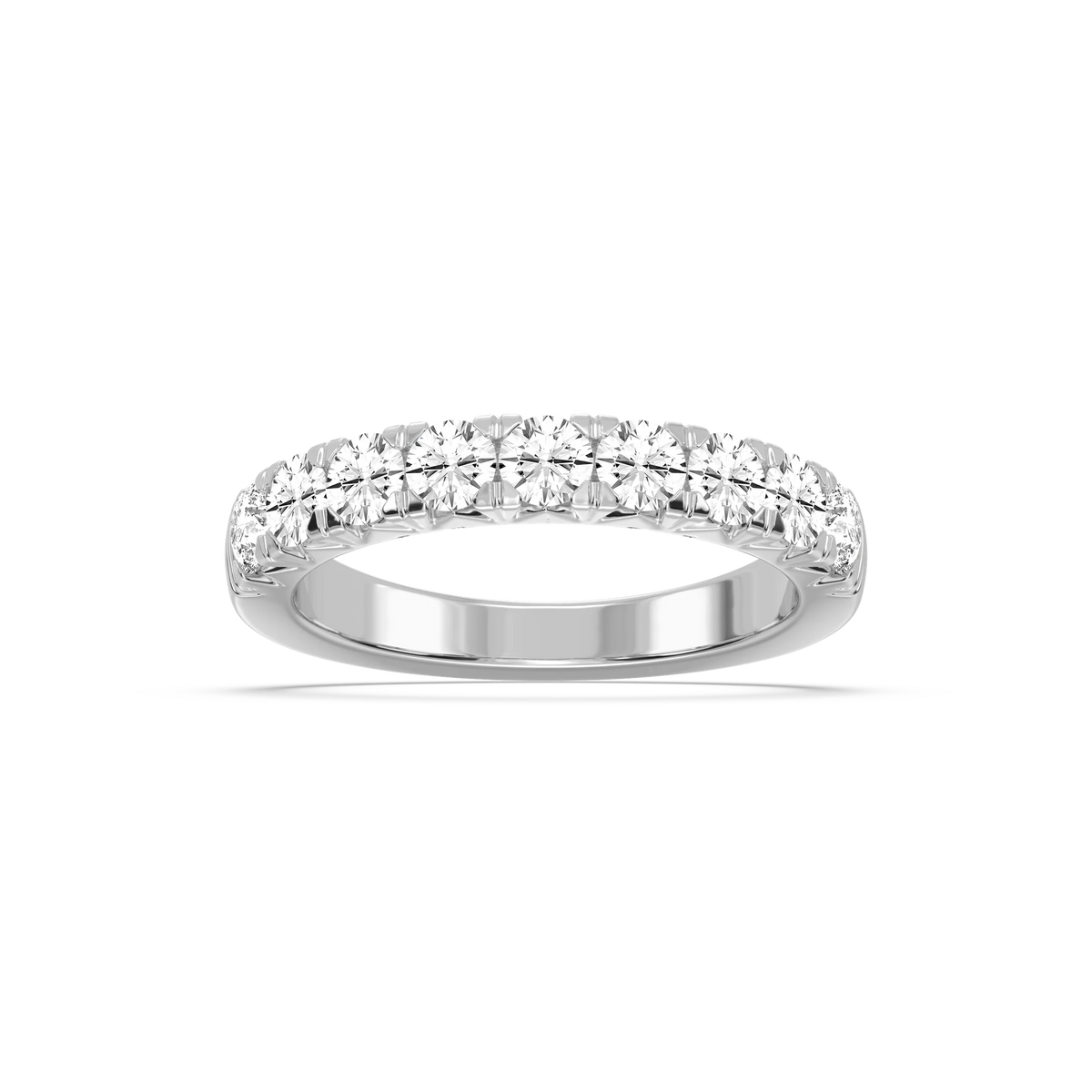 August 1 ctw Round LGD French Pave Anniversary Band