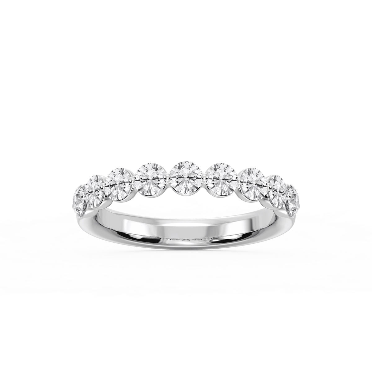 Aurora Round LGD Single Shared Prong Anniversary Band