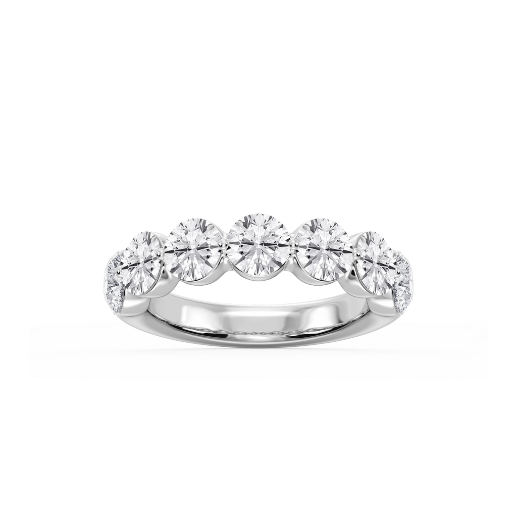 Aurora Round LGD Single Shared Prong Anniversary Band