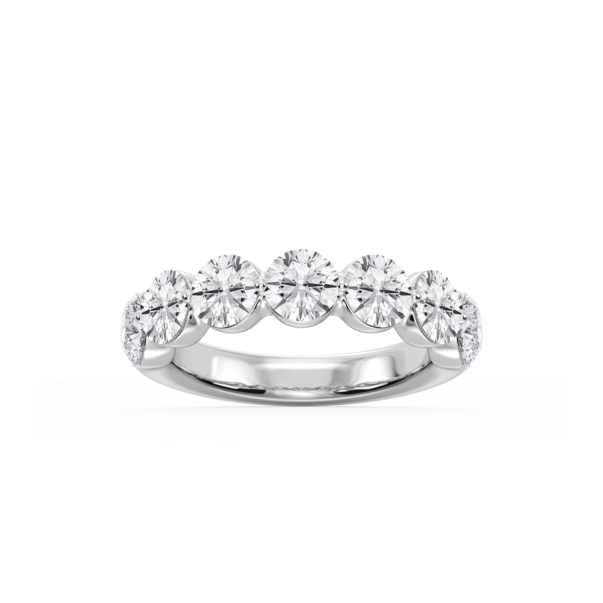 Aurora Round LGD Single Shared Prong Anniversary Band