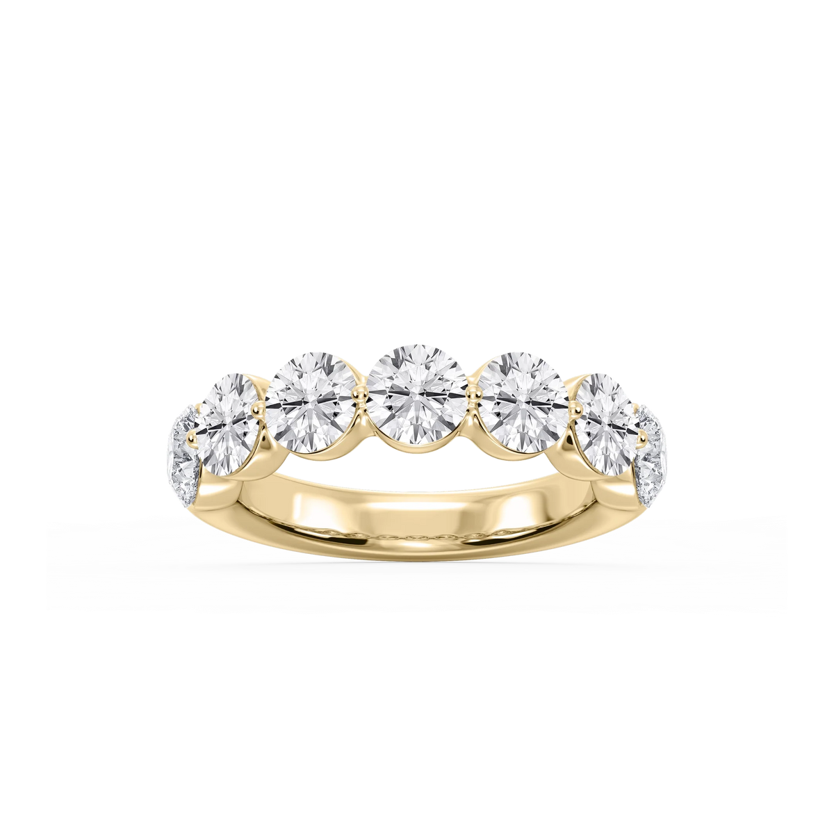 Aurora Round LGD Single Shared Prong Anniversary Band